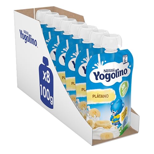 Nestlé Yogolino Lácteo infantil banana, desde 6 meses, 8 bolsas de 100 g