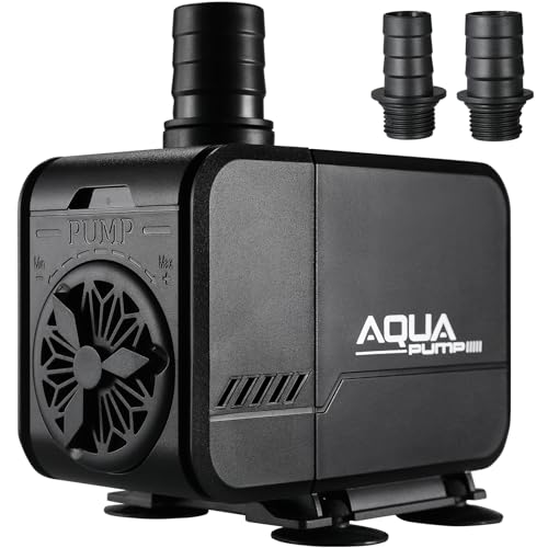 45 W Bomba de aquário, bomba de água submergível fluxo ajustável, bomba de tanque Anfíbia 3000 L/H com filtro e 3 bicos: 19 mm / 22 mm/25 mm, Altura máxima de fornecimento 3 m, para aquário, fonte,