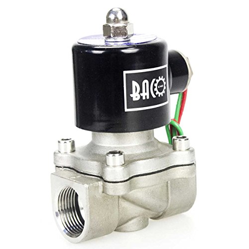 BACOENG AC220V Válvula solenóide elétrica de 3/4" aço inoxidável Solenoid Valve para água ar óleo NC