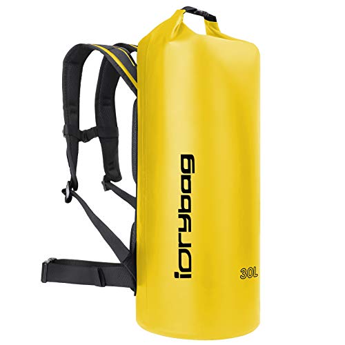 DRYBAG Sacos secos para caiaque impermeáveis 2 L/5 L/10 L/15 L/20 L, saco seco pequeno impermeável flutuante, saco seco impermeável para paddleboarding e viagens, Amarelo, 30 l, saco seco