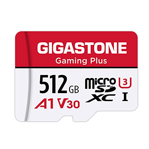 GIGASTONE Cartão micro SD de 512 GB, Gaming Plus, compatível com Nintendo Switch, alta velocidade 100 MB/s, gravação de vídeo 4K, micro SDXC UHS-I A1 classe 10