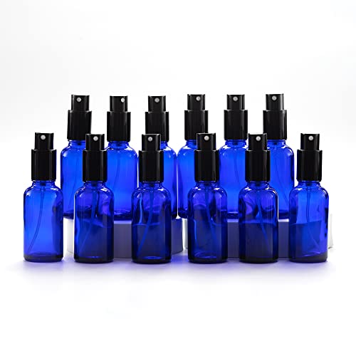 Yizhao Pulverizador verde para óleos essenciais, misturas de aromaterapia e perfumes, massagem, líquidos químicos, farmacêuticos, 30 ml, 12 peças