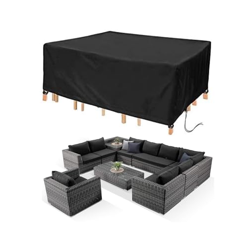 Landrip Capa para móveis de exterior impermeável 350 x 260 x 90 cm, 420D Oxford capa de mesa de exterior impermeável capa de móveis exterior