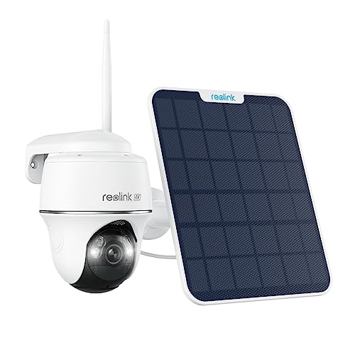 Reolink 4K 8MP Câmara de vigilância WiFi exterior solar, 360° PTZ, câmara sem fios com bateria, Wi-Fi 2,4/5 GHz, detecção inteligente, sereia, visão noturna colorida, Argus PT Ultra painel solar 6 W