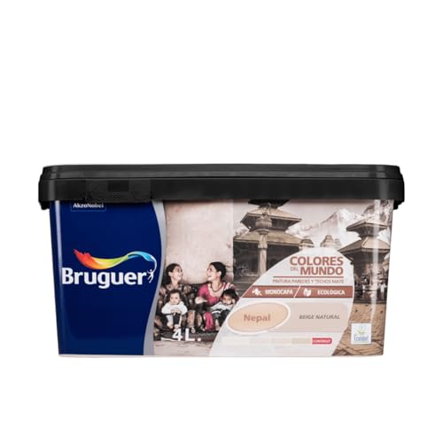 Bruguer Cores do mundo pintura para paredes monocamada Nepal bege natural 4 L
