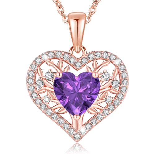 LAVUMO Collar Mujer Corazón Árbol de la Vida Joyas Mujer Plata de Ley 925 Regalos Originales Esposa Mamá Novia Navidad Cumpleaños Día San Valentín Regalo