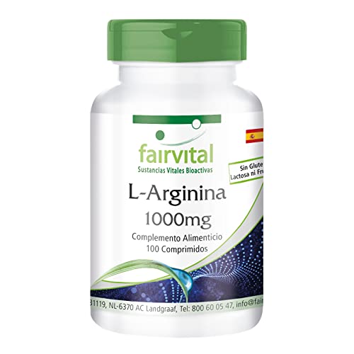 L-Arginina 1000 mg - em forma de L-argginina HCl, 1000 mg de argginina pura por comprimido, 100 comprimidos - qualidade alemã