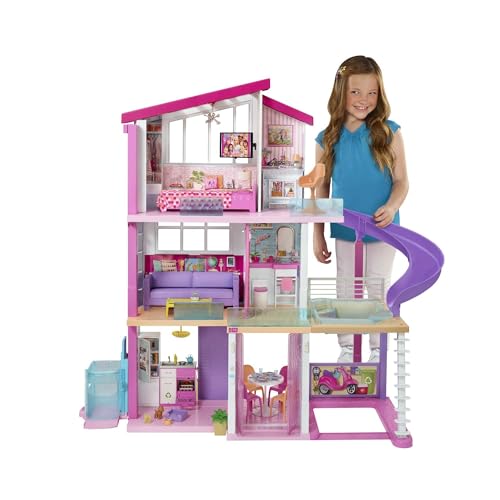 Barbie Mattel GNH53 A casa dos teus sonhos, com elevador novo, casa de bonecas com acessórios