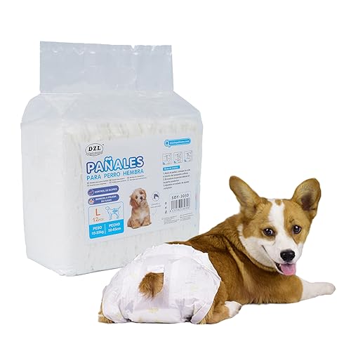 Fraldas descartáveis para cão fraldas para cães fêmea fralda sanitária para cão animais de estimação cuecas higiénicas macias absorventes (L)