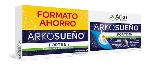Arkopharma Arkosono Forte 8 h de sonho forma de poupança, libertação de melatonina 1,9 mg em 2 fases, despertares noturnos, dormir rapidamente, complemento alimentar