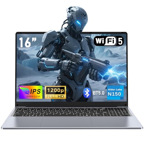 FUNYET Computador portátil de 16 polegadas, 16 GB de RAM, 1 TB de SSD, Win 11 Pro, PC portátil processador N150 (até 3,6 GHz), 6000 mAh, FHD 1920 * 1200, teclado retroiluminado
