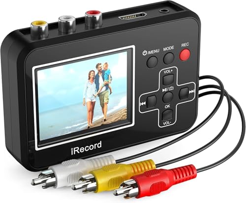 Conversor de captura de vídeo digitaliza fitas de vídeo diretamente para o cartão de memória, grava vídeos de DVD, VCR, cassetes VHS, Hi8, RCA, câmaras de vídeo e sistemas de jogo