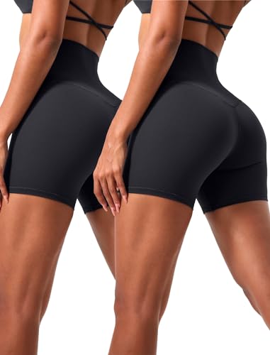VOENXE Leggings curtas para mulher, cintura alta, calções desportivos para mulher, calções desportivos, leggings curtos, push-up, clássicos para ioga, calções de ginástica, ginásio, ginásio, fitness e