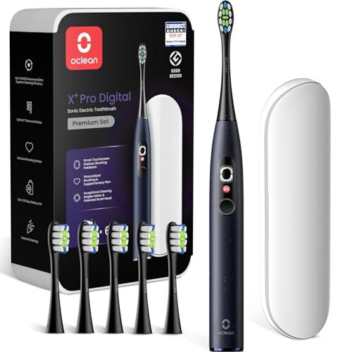 Oclean Escova elétrica sónica X Series Pro Digital Gift Set, 6 cabeças, estojo de viagem, ecrã táctil inteligente, 3 modos, 30 dias, IPX7, estrela roxa