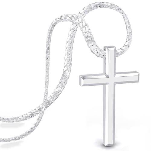 SERASAR Colar homem premium [Faith] | aço cirúrgico inoxidável 316L | impermeável | corrente de borda estável | fecho seguro | três cores, inclui caixa de jóias