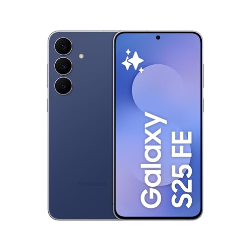 Samsung Galaxy S25 FE 512 GB, telemóvel com IA, moldura leve de 7,5 mm, ecrã FHD 6,7", câmara 50 MP, Exynos 2400, 8 GB RAM, garantia do fabricante 3 anos + 1 ano extra, azul-marinho (Vinho ersão
