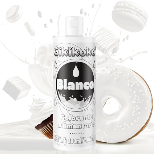 Corante alimentar - Gikikoko 200 ml corantes alimentares alta concentrado, corante alimentar, corantes alimentares para ondants bolos bolachas da Páscoa (branco)