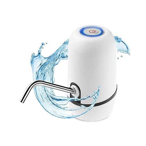 NK Dispensador automático de água fria, carregamento USB, doseador de aço, sem BPA, 1200 mAh, transportável, para garrafas e garrafas, 1,5 l, 5,7 l, 10 l, 11,3 l, 15 l, 18,9 l, cor branca