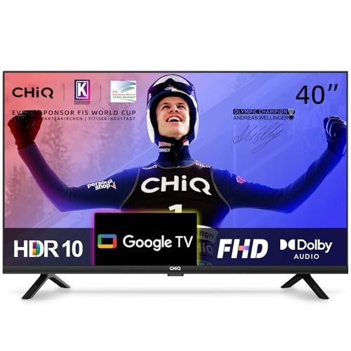 CHiQ L40H7G TV Smart TV 40 polegadas, Full HD 1080P, design sem moldura, Google TV, Google Assistant