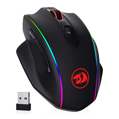 Redragon M686 Rato sem fios para jogos, rato para jogos com cabo / sem fios de 16000 DPI com sensor profissional, capacidade de 45 horas, macro personalizável e retroiluminação RGB