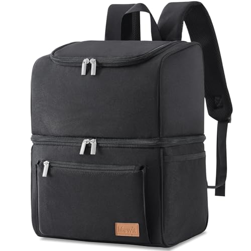 Lifewit Mochila para frigorífico de 24 l (30 latas), mochila térmica grande, frigorífico portátil porta-alimentos com dupla impermeabilidade, Cooler Bag para piquenique/praia/churrasco/trabalho