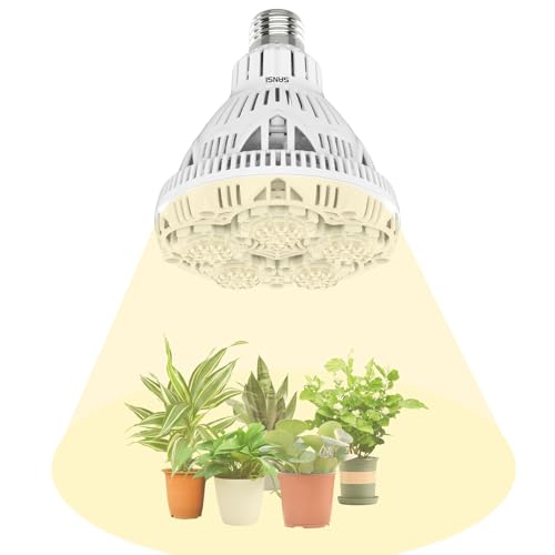SANSI Candeeiro de plantas, lâmpada de crescimento LED 24 W E27, luz plantas interior de espectro completo, tecnologia COC, ângulo de feixe 60°, PPF 40 μmol/s, cobertura vegetal: 2 x 3 Sq Ft