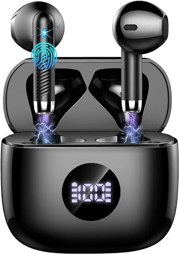 Jxrev Auriculares sem fios Bluetooth 5.4, auriculares sem fios com 4 ENC cancelamento de ruído microfone, 40H de reprodução, HiFi estéreo, IP7 impermeável capacetes sem fios para iOS/Android