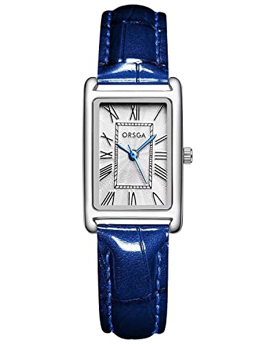 CIVO Relógio mulher vintage retangular relógio de pulso aço couro analógico quartzo - pequeno relógio senhora elegante números romanos presente clássico para mulher