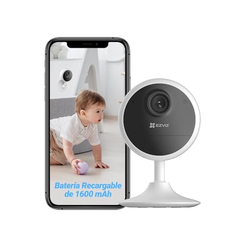 EZVIZ Camara Vigilancia WiFi Interior con Bateria de 40 Dias 1080P Camara IP de Seguridad, Deteccion de Persona Humana, Audio Bidireccional, Soporta Tarjeta hasta 512GB,Compatible con Alexa,CB1