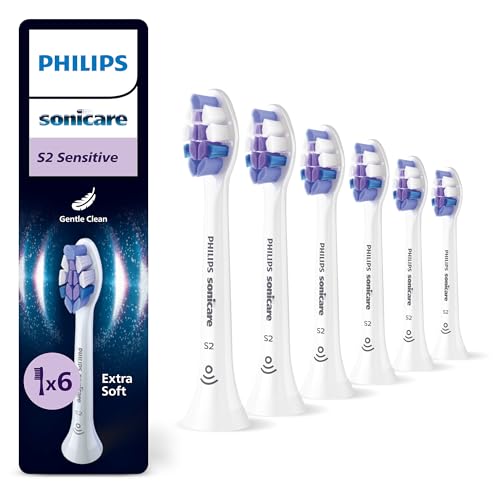 Philips Sonicare S2 Sensitive, cabeças de escova de dentes de substituição originais, branco, pacote de 6, HX6056/87