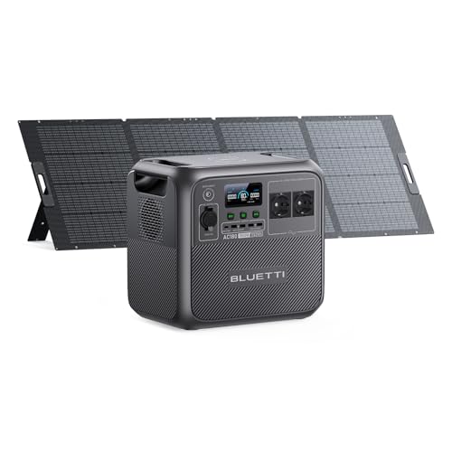 BLUETTI AC180 Gerador solar com painel solar de 350 W (envio separadamente), bateria de 1152 Wh LiFePO4, 2 saídas CA de 1800 W (2700 W em pico), estação de energia portátil para campismo, viagens,