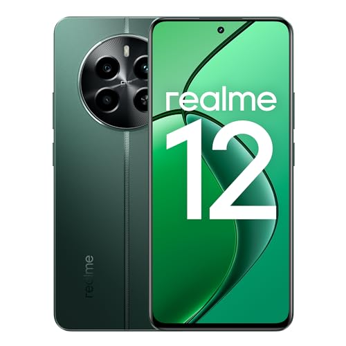 realme Telemóvel 12 4G 8 + 128 GB, processador Qualcomm Snapdragon 685, ecrã AMOLED ultrafluído de 120 Hz, Sony LYT-600 OIS Portrait Camera, grande bateria de 5000 mAh, verde, sem adaptador