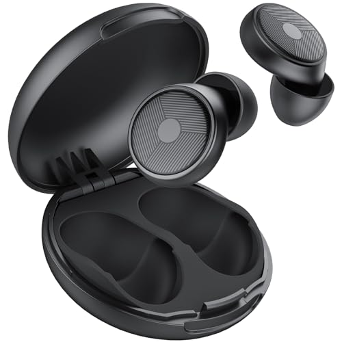 Tampões para os ouvidos para dormir, 45 dB, proteção auditiva reutilizável, preto