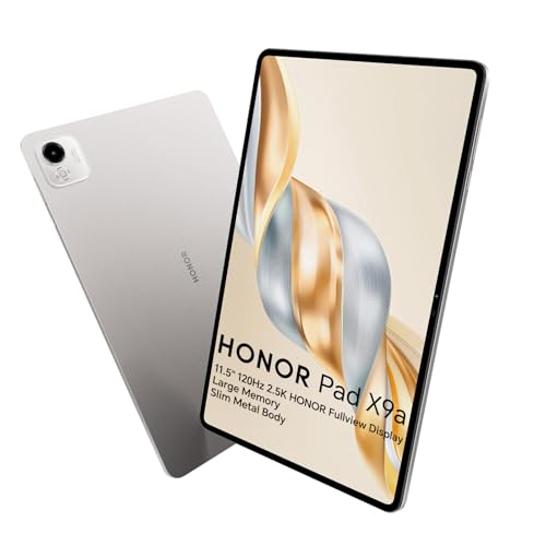 HONOR Pad X9A 6 GB WiFi Tablet, Fullview ecrã de 11,5 polegadas e 120 Hz 2,5 K, Qualcomm 6nm Snapdragon 685, 4 altifalantes, bateria 8300 mAh, corpo metálico, Android 15, Goo. ogle Service. , cinzento