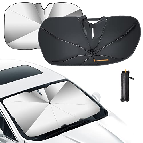 Oziral Para-sol para para-brisas dianteiro de carro protetor UV para carro para-brisas dianteiro dobrável, protetor solar protetor de guarda-chuva para a maioria dos veículos 26 * 48 polegadas