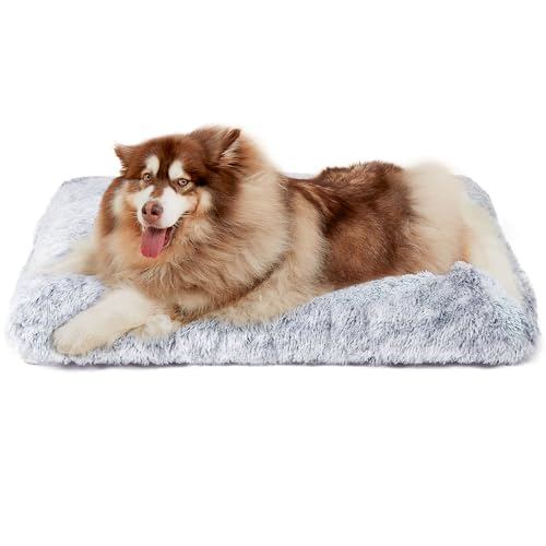 EHEYCIGA Pelúcia cama cão extra grande XXL, 120 x 90 x 10 cm, gigante colchão e colchão cão lavável, cama de gato macia para inverno, cinzento