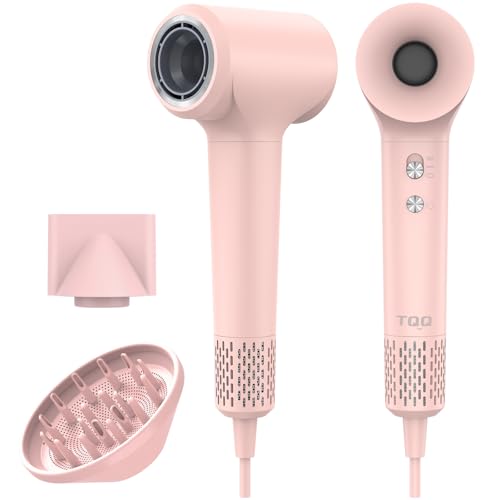 TQQ Secador de cabelo profissional, 200 milhões de iões negativos, motor sem escovas de 110 000 rpm, secador de cabelo de 57 dB, baixo nível de ruído para casa, viagens