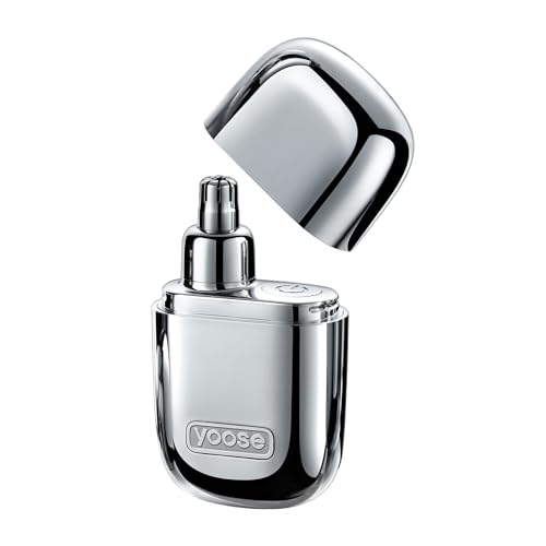 Yoose Corta-pelos de nariz indolor para homens e mulheres - liga, impermeável IPX7, motor super silencioso de 10.000 rpm, recarregável tipo C