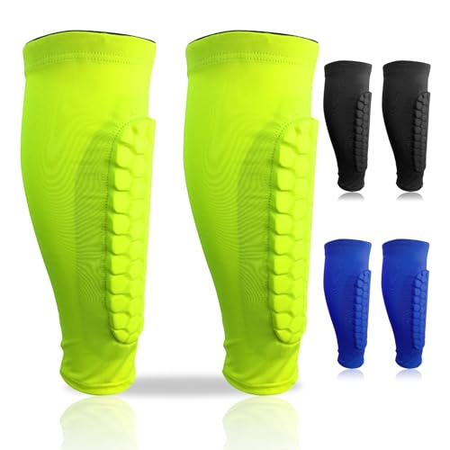 Gevvnss 1 par de caneleiras de futebol, meias de mangas, caneleiras ergonomicamente confortáveis de usar, elásticas para futebol, basquetebol, ciclismo, escalada