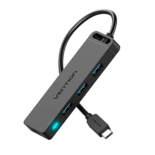 Hub USB C, VENTION USB Hub 3.0 com 4 portas USB 3.0 ultra-fina multilicador USB para Mac Mini/Pro, PC/Pen Drive/Surface Pro/XPS/PS5/PS4 etc. (USB C, 0,15 m)