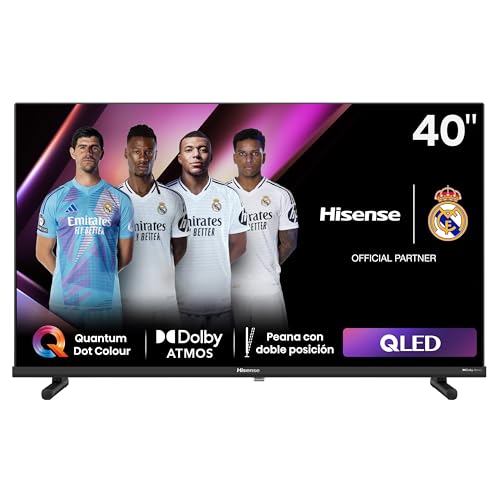 Hisense 40A5NQ - QLED TV, 40 polegadas, Dolby Atmos, modo de jogo, entrada tipo C, ponte com posição dupla, função de compartilhamento na televisão, DVB-T2, autoorganização canais TDT (Novo 2024)
