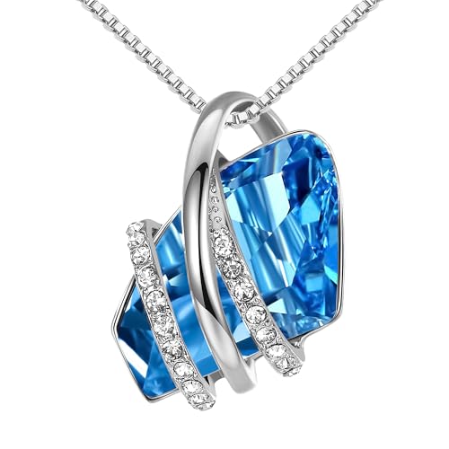 Leafael Birthstone Colar de mulher | Birthstone colar de vidro. | Colar para mulheres com pingente hipoalergénico com caixa de presente incluída