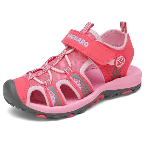 SAGUARO Sandálias fechadas para crianças Trekking verão sapatos ao ar livre respirável azul Gr.32