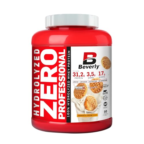 Beverly Hydrolyzed Zero - Proteína hidrolizada de soro whey com Digezyme e Tolerase - 2 kg - 55 serviços - Excelente digestibilidade - sabor cookies and creme
