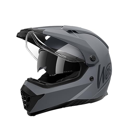 Westt Capacete de motocicleta capacete motocross capacete rígido com viseira dupla certificado ECE 22,06 - capacete integral motocross para homem e mulher