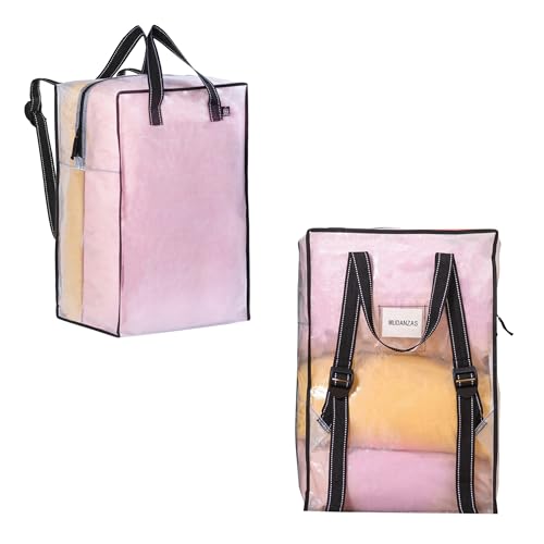 VENO Sacos para movimentos, armazenamento resistentes, correias ajustáveis, mochila de campismo para viagens, quarto, lavandaria, material de mudança duradouro e embalagem (transparente, embalagem de