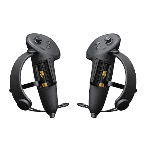 AMVR Capa de aderência controlador compatível com meta/Oculus Quest 3S/Quest 3 acessórios, tampa de abertura de bateria e protetor (adapta-se a mãos grandes)