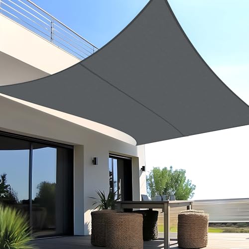 SUNNY GUARD Toldo vela de sombra impermeável, 2,5 x 3 m, retangular à prova de vento com proteção UV para pátio, jardim, exteriores, terraço, cinzento antracite