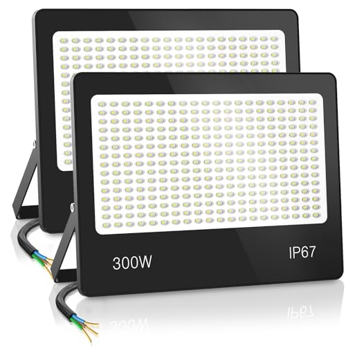 HAPYLUMI Focos LED para exteriores, 3000 W, projetor potente 3000 lm, 6500 K, branco frio IP67, à prova d'água, iluminação de exterior para jardim, terraço, pátio, garagem