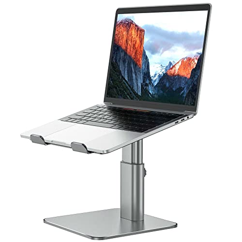 BESIGN LSX6N Suporte portáteis, suporte de alumínio ergonómico ajustável para portáteis, compatível com portátil de 10 - 14 polegadas, cinzento